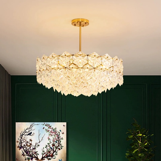 Люстра подвесная, медь, стекло, AZER 80*35, металл, Е14.