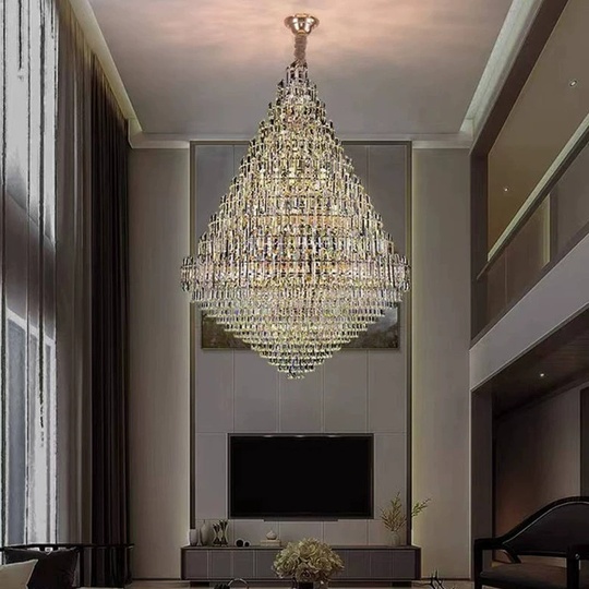 Люстра подвесная, золото, кристалл, QANTAS  100*138 металл, E14.