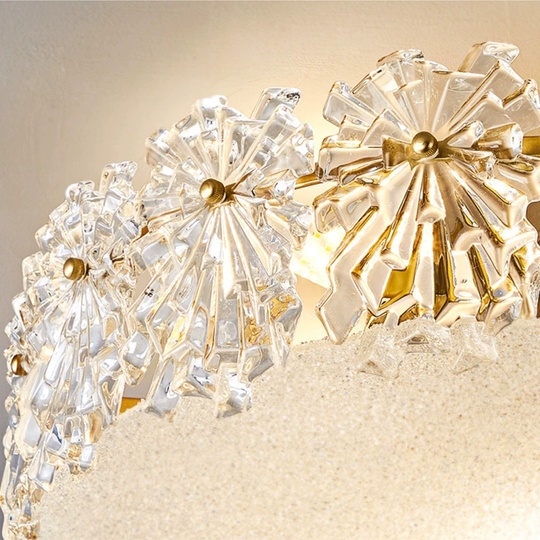 Потолочный светильник, бронза, стекло, CLEMENTINE 50*15 металл, Е14.