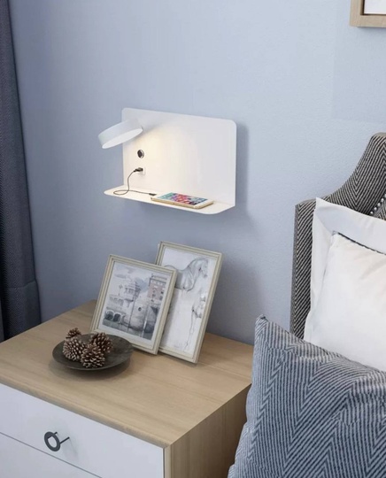 Настенный светильник, БРА COSKUN 19*32, белый, металл, LED.