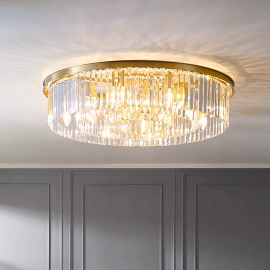 Потолочный светильник, медь, хрусталь, CINNAMON 120*20 металл, Е14.