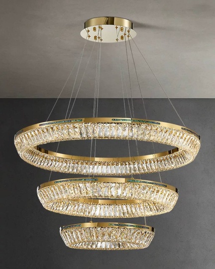 Люстра подвесная CANAN 40*180 золотой, хрусталь, металл, LED.