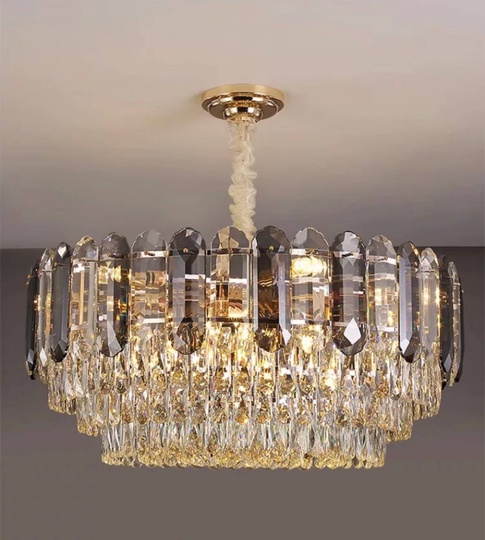 Люстра подвесная BERKE 50*30 дымчатый, стекло, металл, Е14.