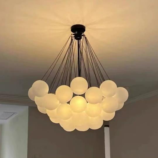 Люстра подвесная, матовый черный, стекло, ABELARD BLACK 60*100, металл, Е27