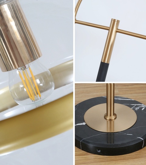 Торшер черный Lumos, 35*20*165 см, LED, Е27, мрамор, 15 Вт