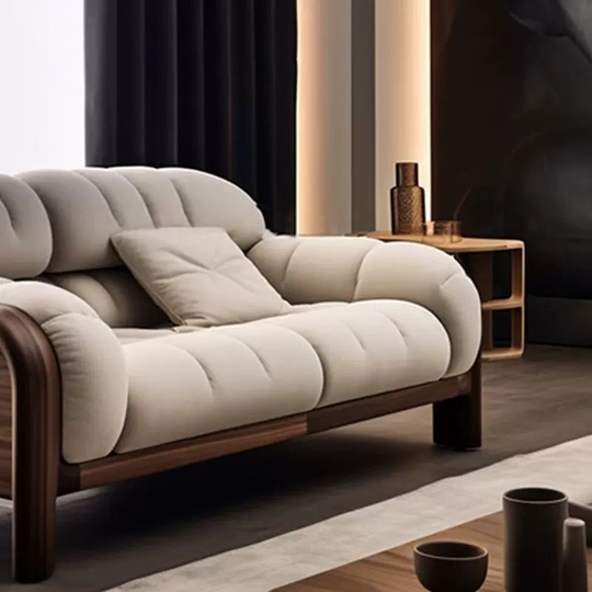 Прямой диван White темный орех, ткань, 200*85*80 см