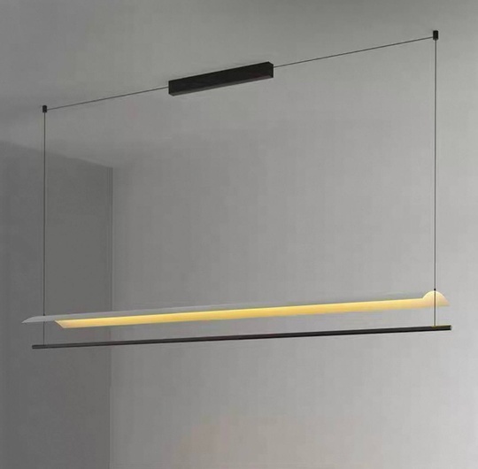 Люстра черная, белая Elystrin, металл, 120*13 см, светодиодная, LED