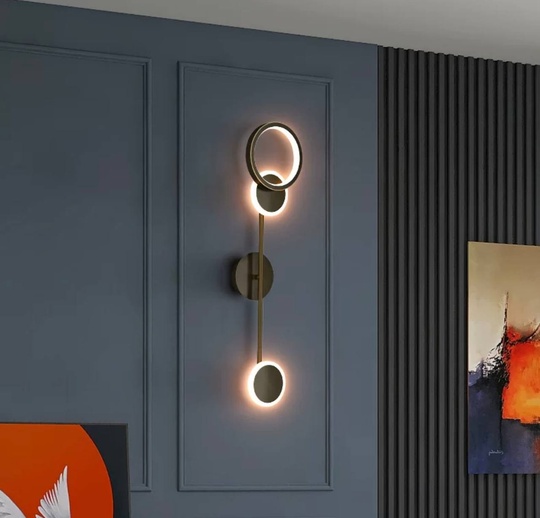 Настенный светильник, Бра, GERALD 15*62, черный, металл, LED.