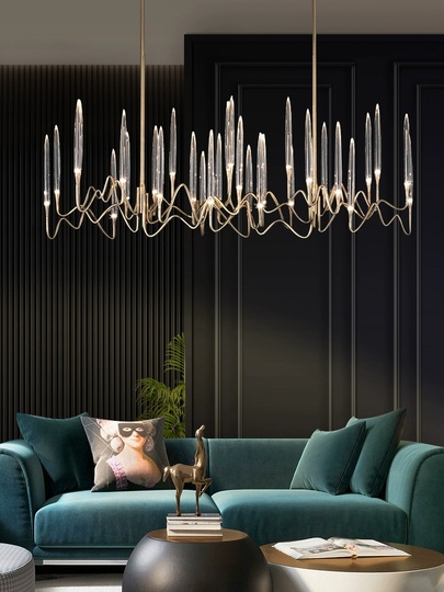 Светильник подвесной медый Elentrix, металл, трос 100 см, 120*45 см, G4