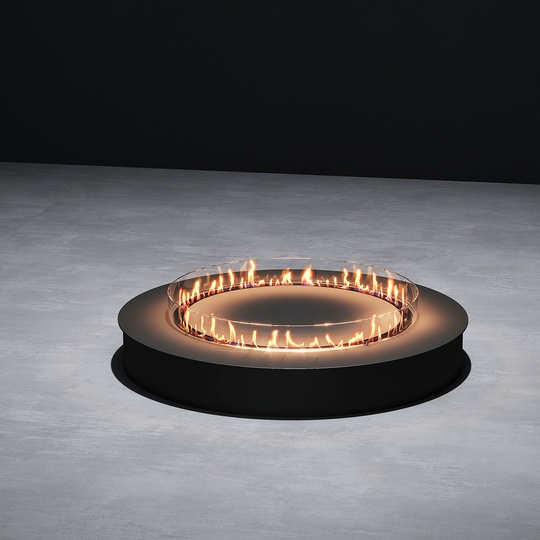 Дизайнерский камин с живым пламенем, черный, Fesco, 80*30 см, жидкостный