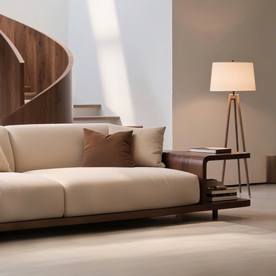 Прямой диван Grace темный орех, ткань, 260*85*80 см