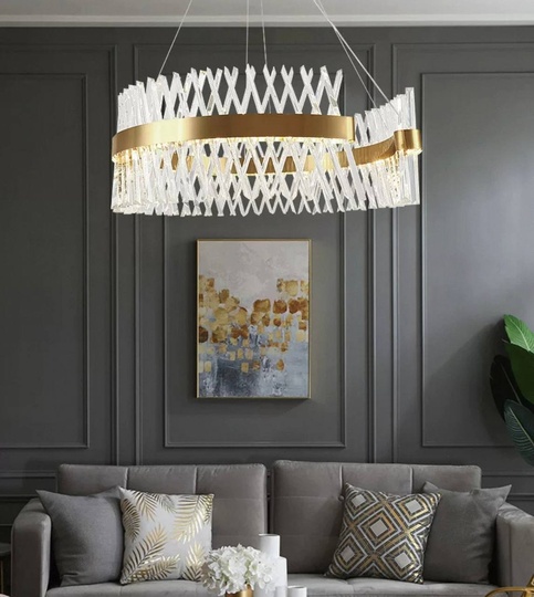 Люстра подвесная, медный, стекло, RADIANT 60*30, металл, LED.