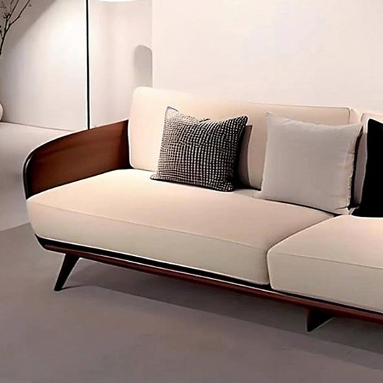 Прямой диван Moore черный орех, ткань, 240*80*75 см