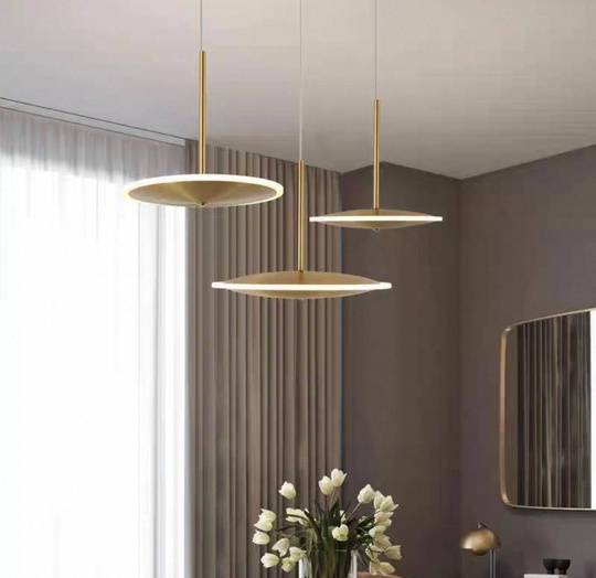 Светильник потолочный, золотой, Evoris, металл, 40*25 см, светодиодная, LED