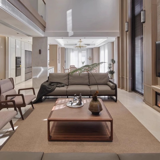 Прямой диван Isla чёрный орех, кожа, 240*110*78 см