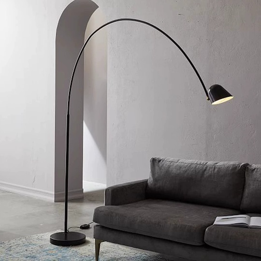 Торшер, черный, золото, Lyon 150*190, светодиодный, металл, мрамор