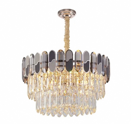 Люстра подвесная, дымчатый, медный, стекло, AYHAN 45*28, металл, E14.