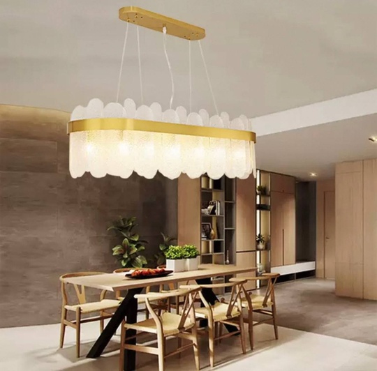 Люстра подвесная, медь, песочно-белый, стекло, GUZEL 100*27, металл, G9.