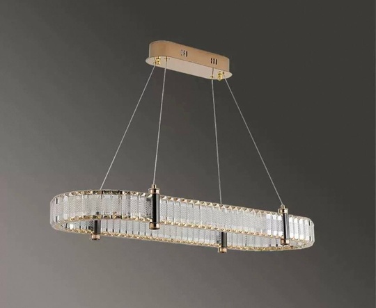 Люстра подвесная CAKIR 90*150 золотой, хрусталь, металл, LED.