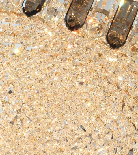 Люстра подвесная, золото, кристалл, CORBIN 150*160 металл, E14.