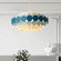 Люстра подвесная, синий, белый, ПММА, ADLAI 80*80, металл, Е14
