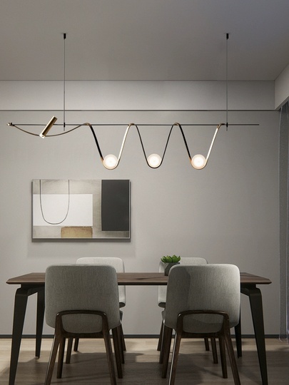 Люстра черная, бронза Elydran, металл, 150*40 см, стекло молочное, G9, GU10