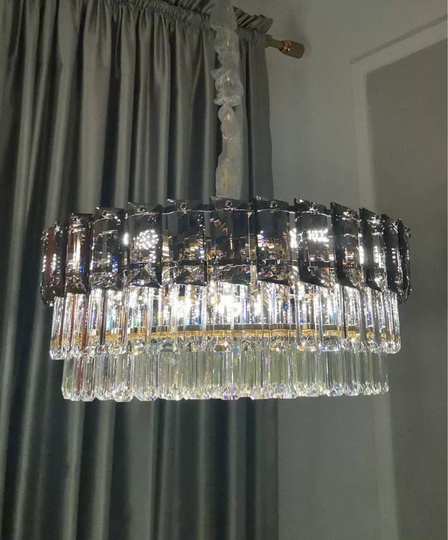 Люстра подвесная BINAY 80*24 золото, хрусталь, металл, E14.