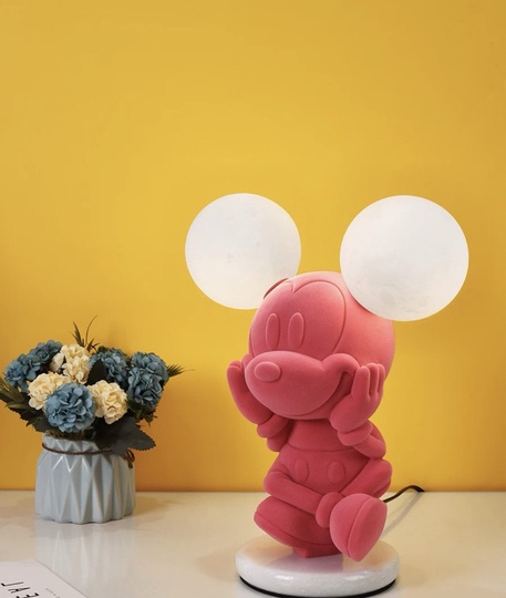 Настольная лампа, MICKEY 27*35, смола, стекло, розовый