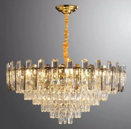 Люстра подвесная ALIM 60*46 золото, кристалл, металл, E14.