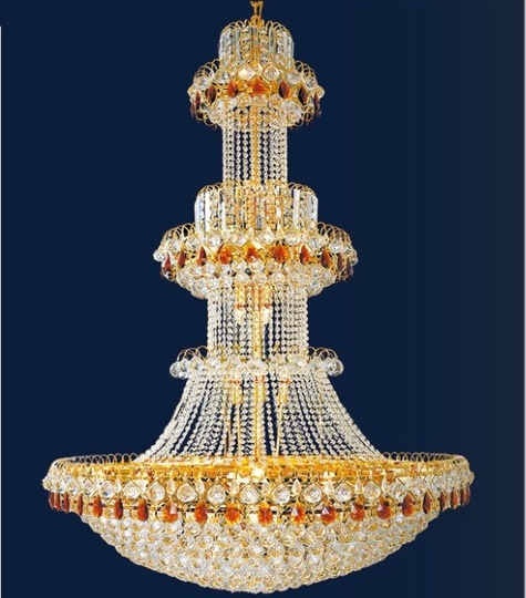 Люстра подвесная, золото, хрусталь, COOPER 150*220 металл, E14.