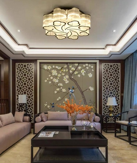 Люстра подвесная, хром, ПММА, KASIA 60*24, металл, E14.