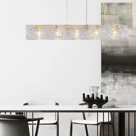 Люстра медная Aleron, металл, стекло с водяным узором, 122*15 см, G9