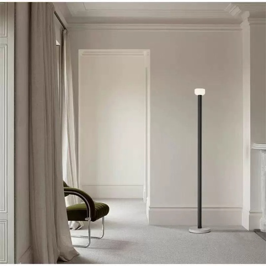 Торшер черный Elevith, 25*178 см, LED, мрамор металл, 10 Вт