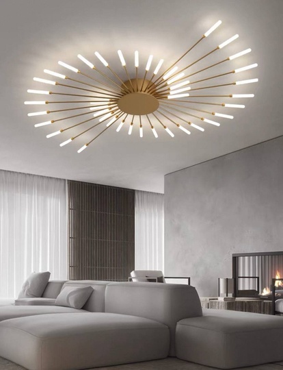 Люстра золотая Eltora, металл, 128*9 см, светодиодная, LED