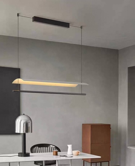 Люстра черная, белая Elystrin, металл, 59*13 см, светодиодная, LED