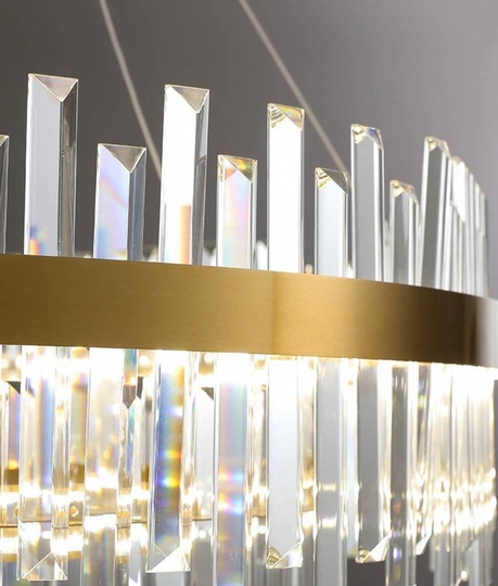 Люстра подвесная, медь, кристалл, GURBUZ 100*35, металл, LED.