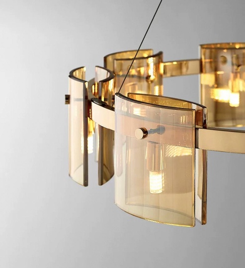 Люстра подвесная, медный, стекло, FOREVERSMILE 60*17, металл, G9.