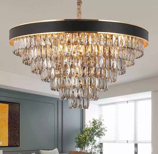 Люстра подвесная ALA 95*42 золото, кристалл, металл, Е14.