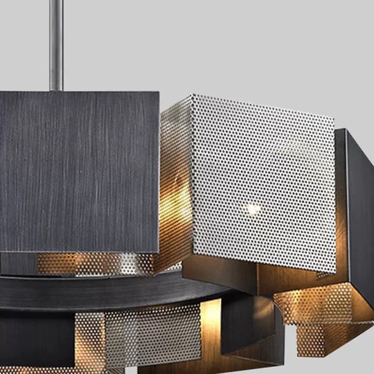 Светильник подвесной черный, матовое серебро Elyfrin, металл, трос 50 см, 100 *16 см, подвесная, G9, 5 Вт