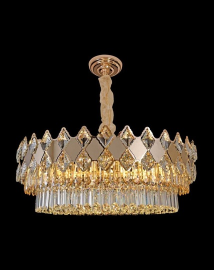 Люстра подвесная AKEL 60*28 золото, стекло, металл, Е14.