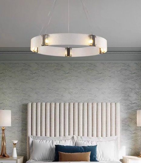 Люстра подвесная, черный, стекло, CHAIM BLACK 60*10, металл, LED