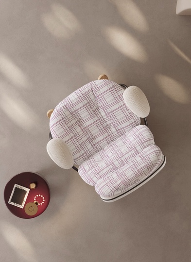 Кресло качалка с пуфом Amarone, бежевая, 98*100*84