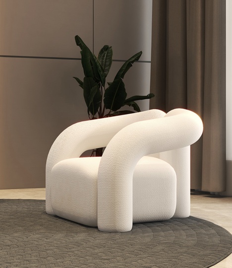 Кресло белое мягкое EDDY 83х80х73