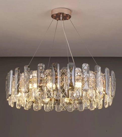 Люстра подвесная AKCICEK 100*22 дымчатый, стекло, металл, Е14.