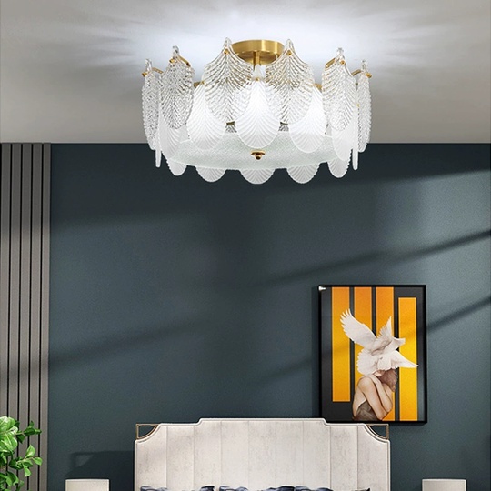 Люстра подвесная, медный, стекло, TUCKER 50*18 металл, E14.