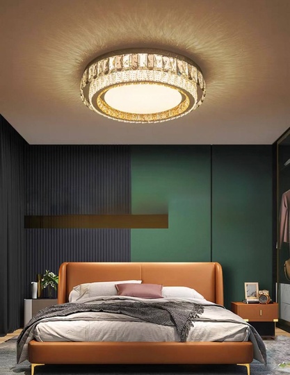 Потолочный светильник, золото, кристалл, LINA 50*16 металл, LED.