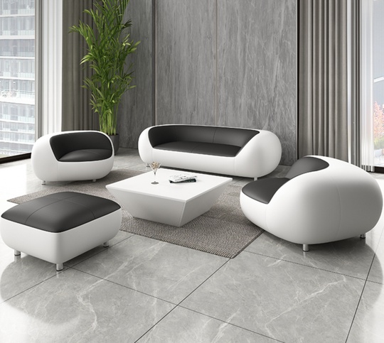 Диван белый с черным Reposo, нераскладной, 210х102х66 см