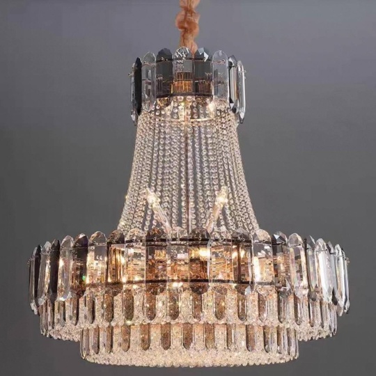 Люстра подвесная, золото, кристалл, CORBIN 150*160 металл, E14.