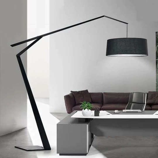 Торшер, черный, Lumens 186*186, светодиодный, E27, металл, ткань