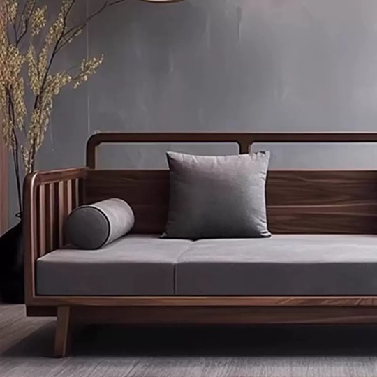 Прямой диван Hall темный орех, ткань, 240*80*85 см